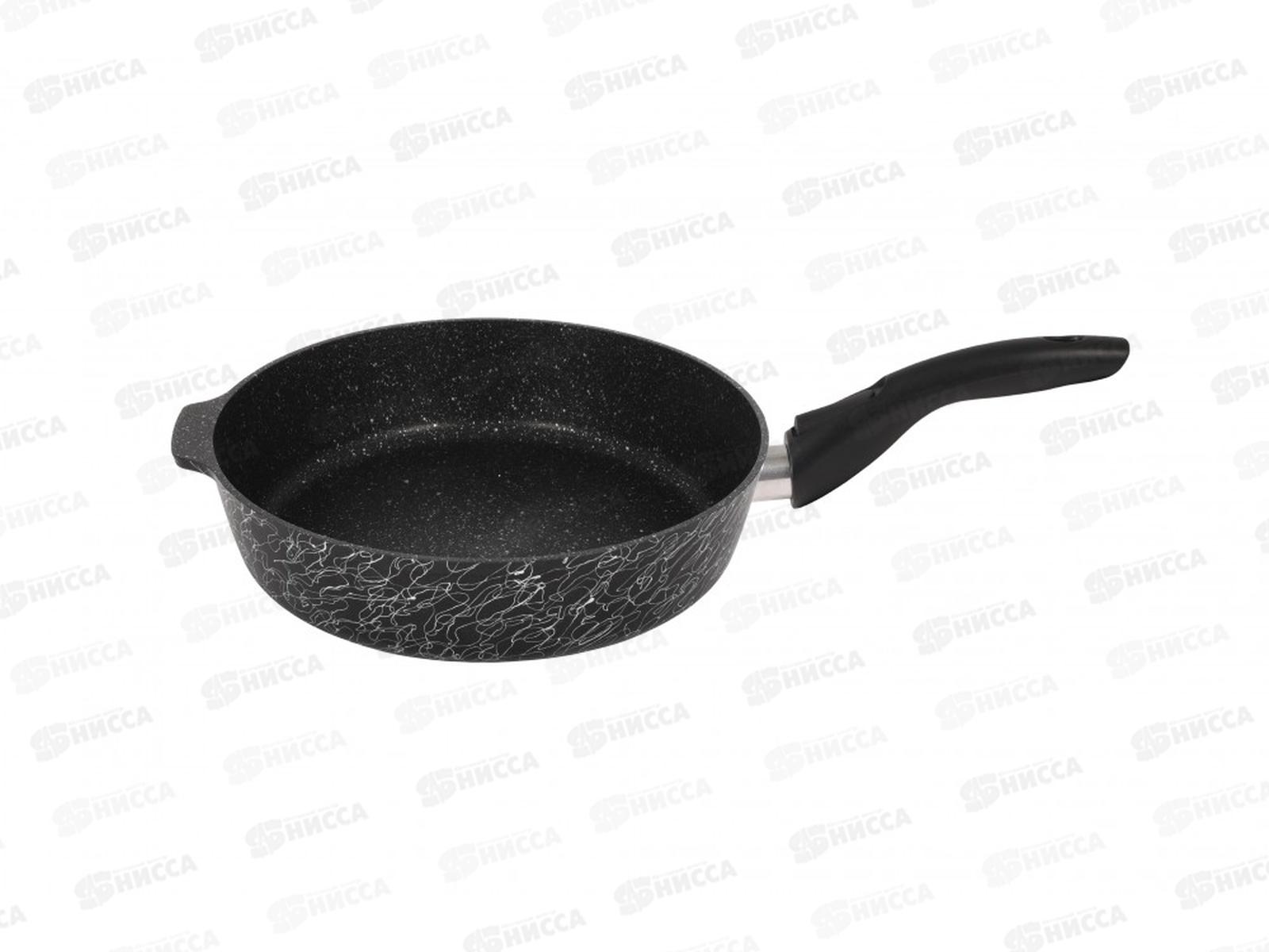 Сковорода 260мм съемной ручкой стеклянной крышкой Грация черный/серебро сгчс262а