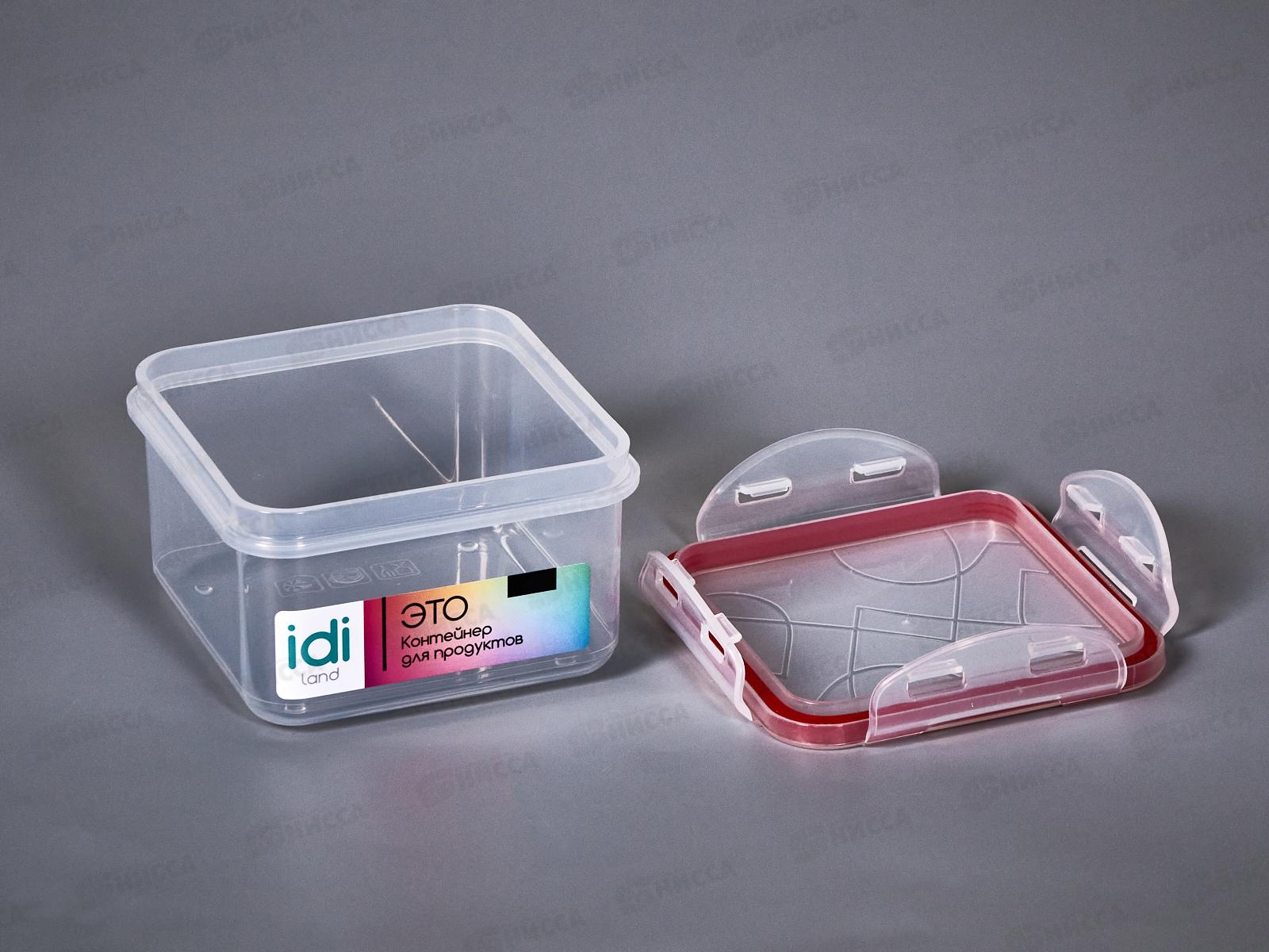 Контейнер для продуктов &quotModena&quot квадратный 0,4л с защелками 221110706/03 *24