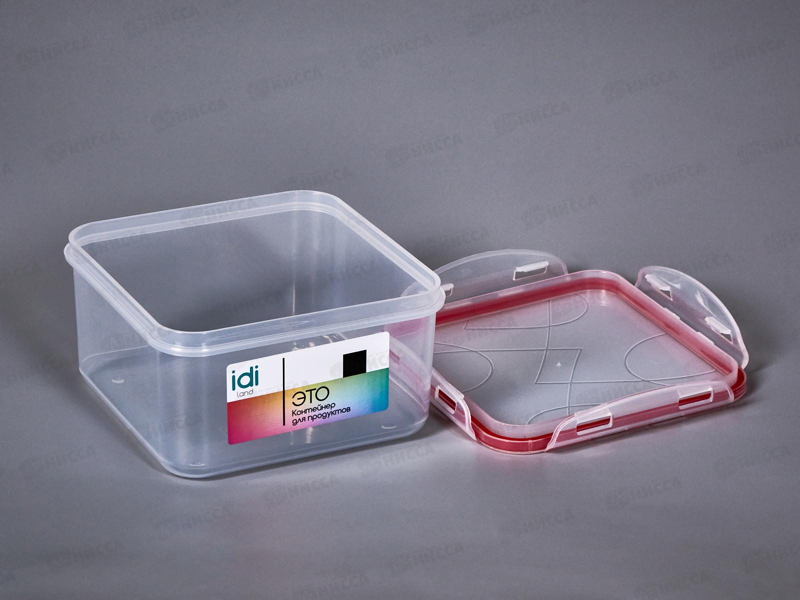 Контейнер для продуктов &quotModena&quot квадратный 1,2л с защелками 221110906/03 *11