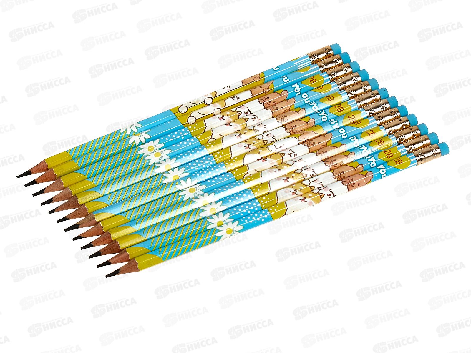 Карандаш чернографитный Deli MiYou ECO12-2B шестигран. карт.кор. 1566061*12/72