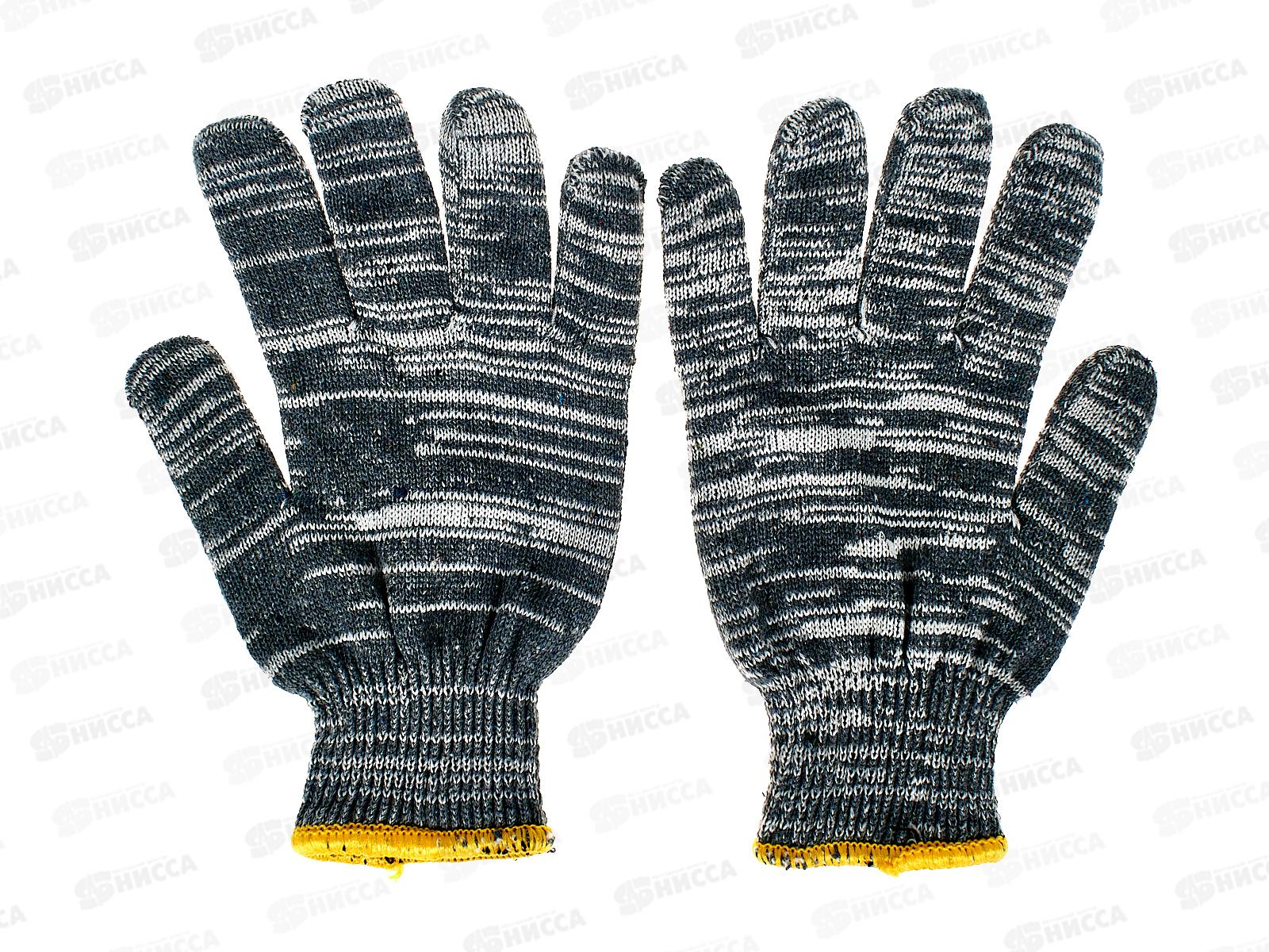 Перчатки хлопчатобумажные двойные &quotЗима&quot серые с ПВХ Точка XL10*5 Э