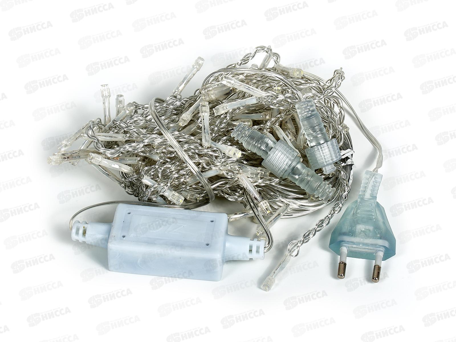 Гирлянда 40*60см д/улицы Бахрома 100LED 1реж белый 183-289