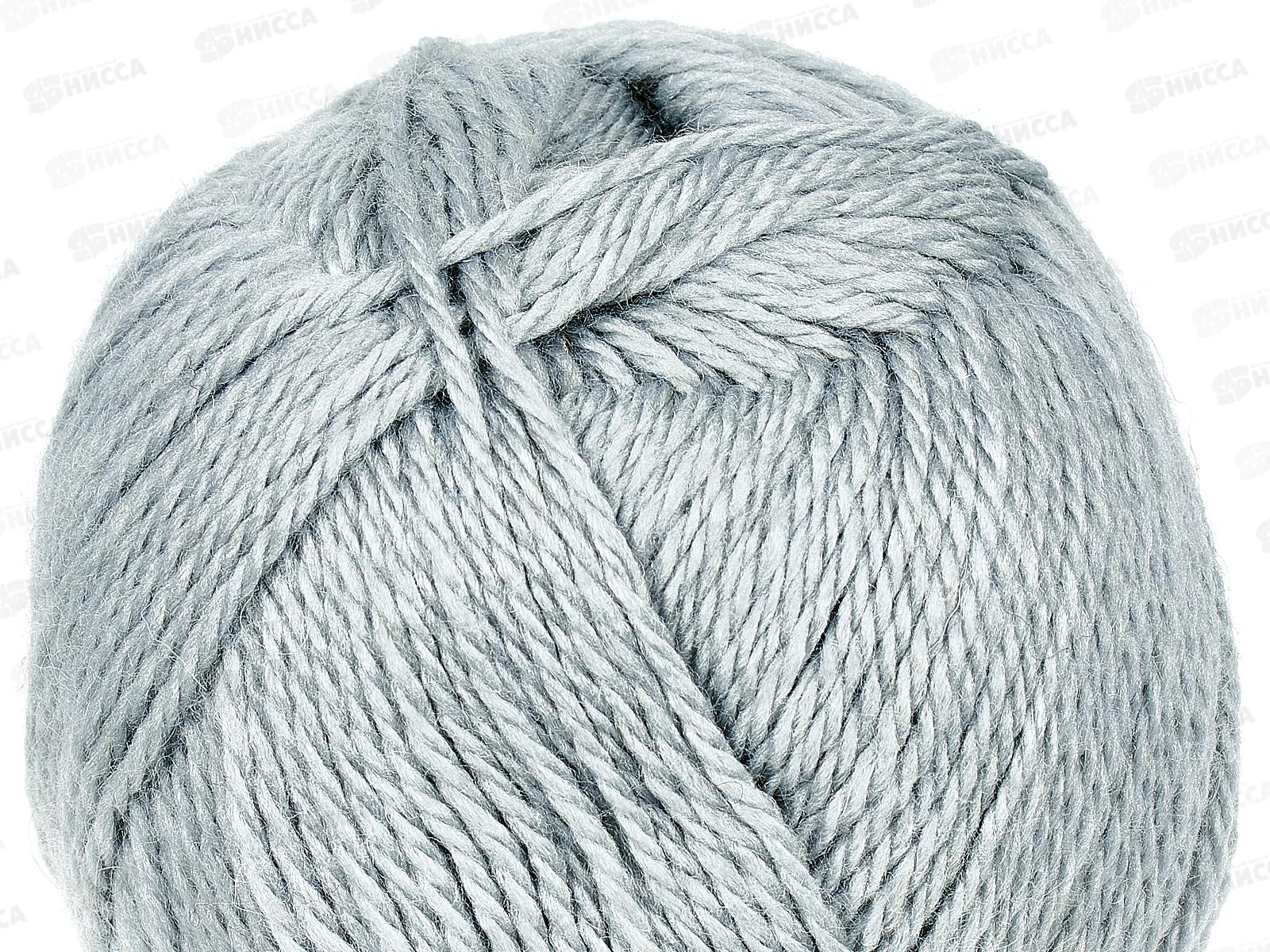 Пряжа Соната шерсть50%акрил50% 100гр 250м Серебристый 008