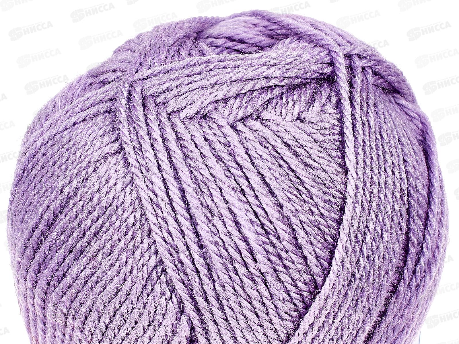Пряжа Соната шерсть50%акрил50% 100гр 250м Сирень 058
