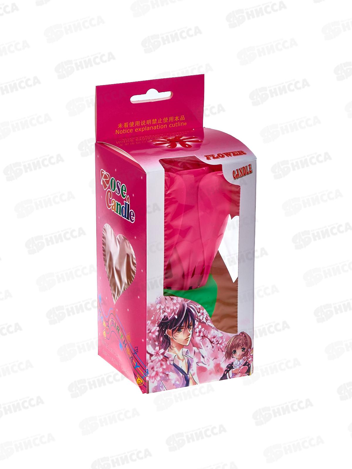 Свечи для торта &quotРоза&quot раскрывается 8шт розовый 112-515