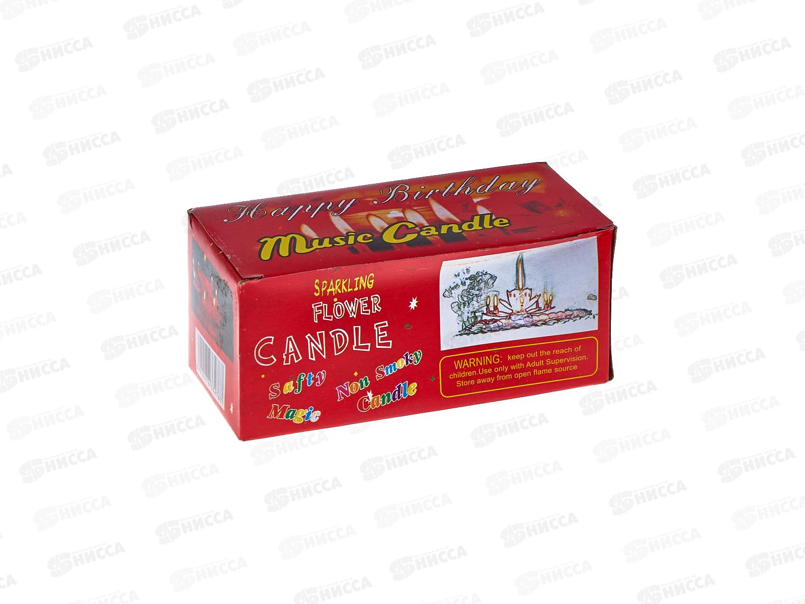 Свечи для торта &quotСалют&quot раскрывается 8свечей розовый 554-467