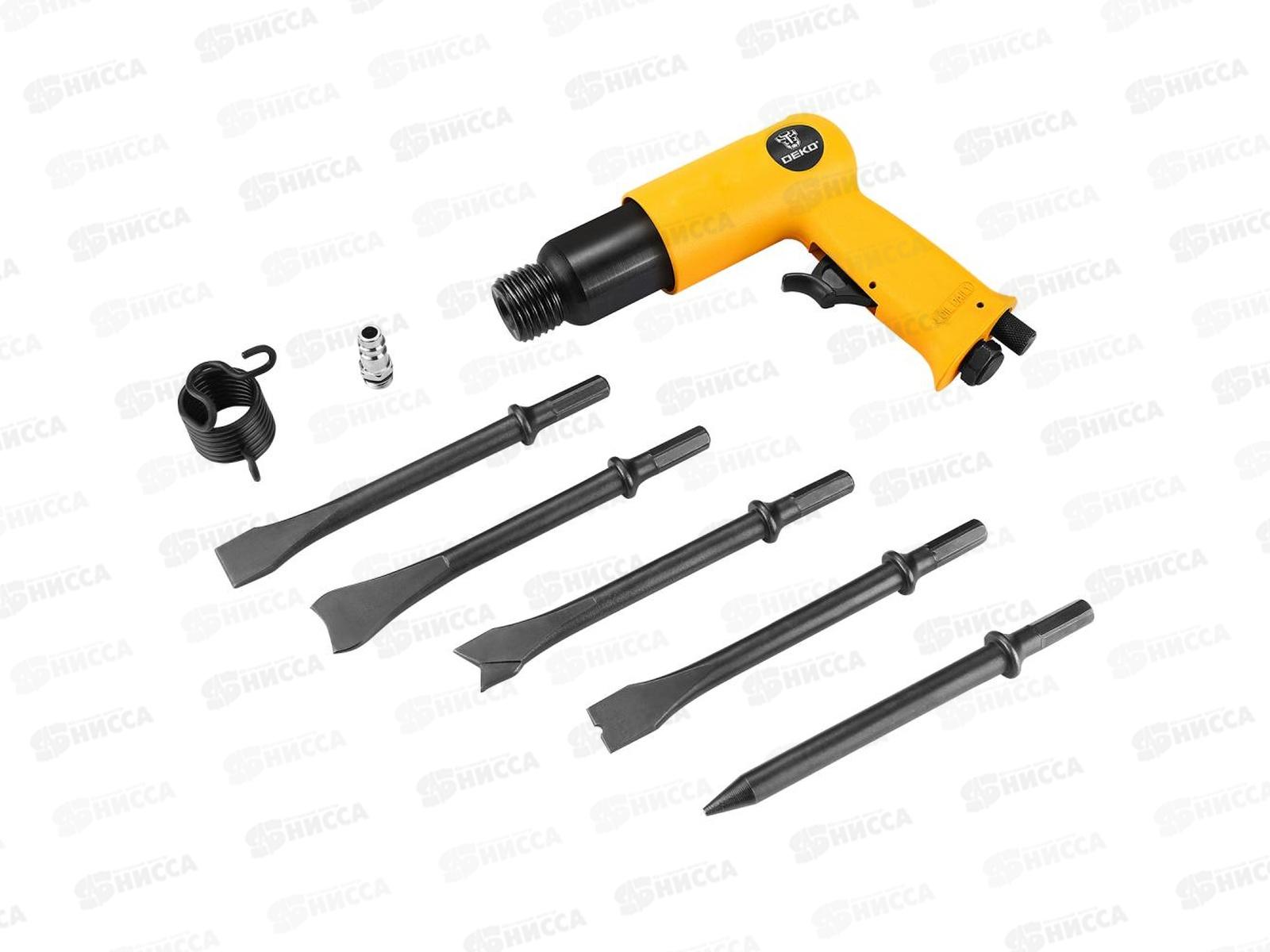 Молоток пневматический 4500уд./мин., 6 атм., в чемодане  8 предметов, DEKO DKPT04 SET 3