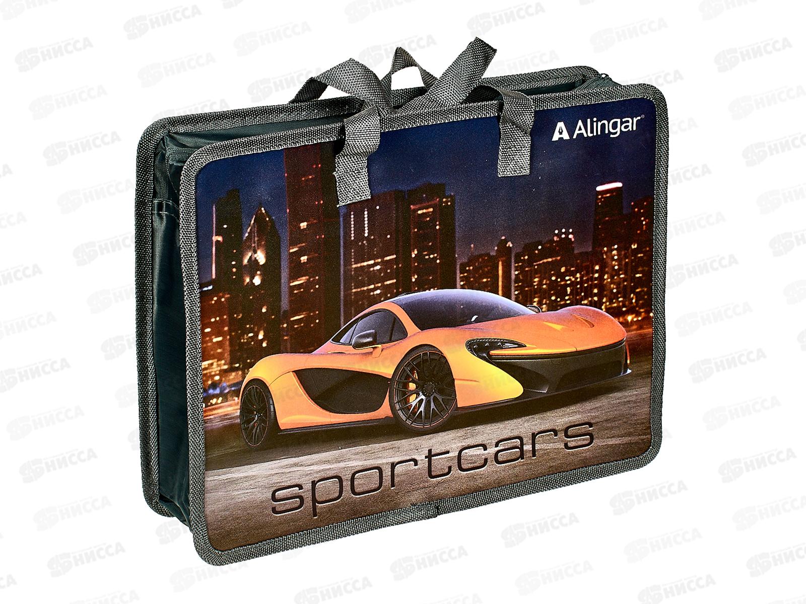 Папка д/тетр. Alingar A4 &quotSportcars&quot, 1 отдел., молн.  AL10453