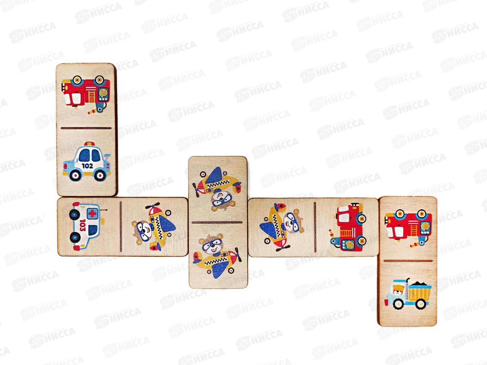 Домино деревянное &quotТранспорт&quot 28 фишек (60х27мм) 04535