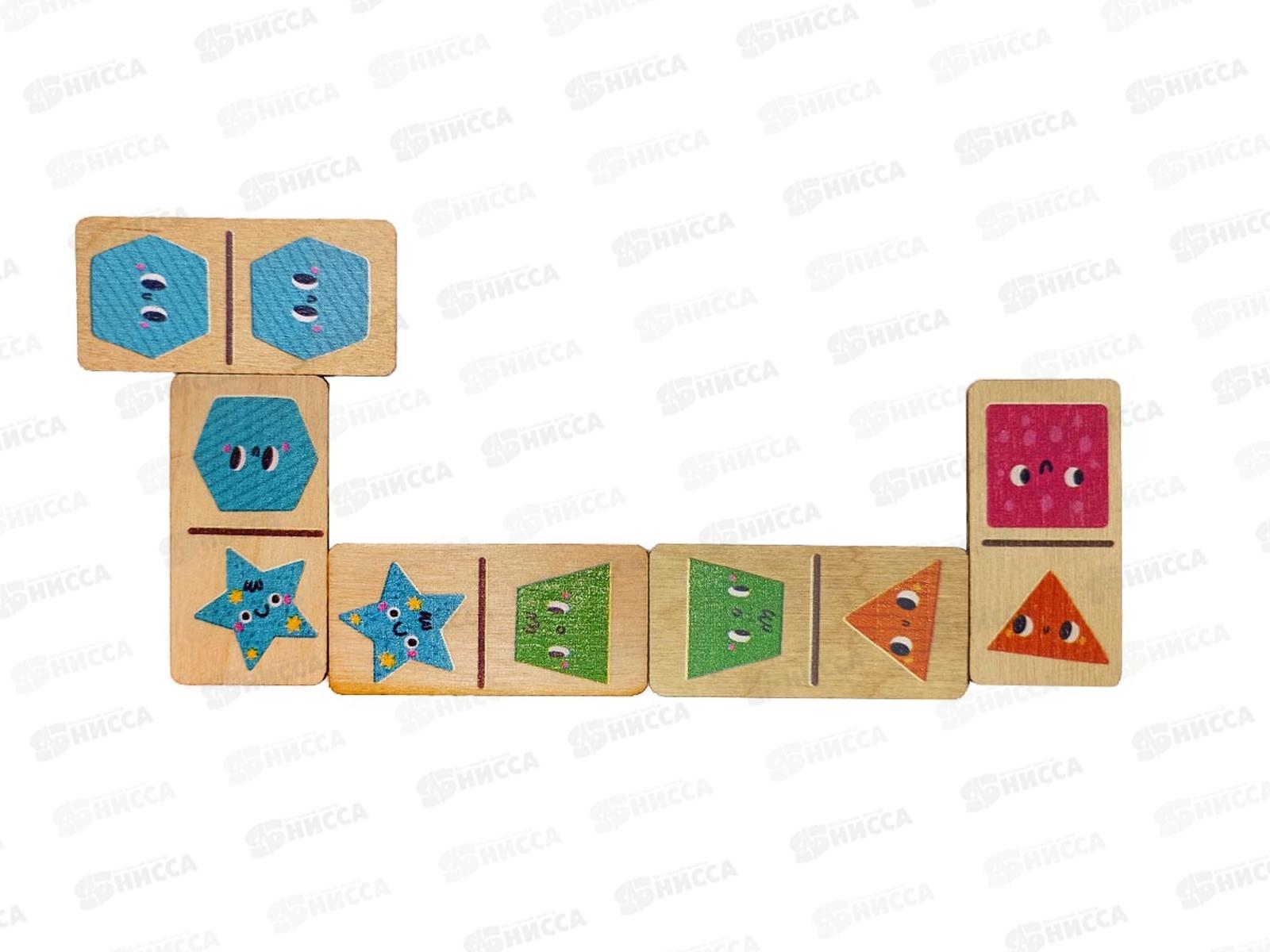 Домино деревянное &quotФигуры&quot 28 фишек (50х25мм) 04533