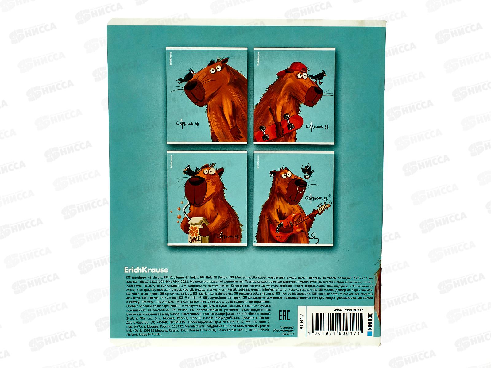 Тетрадь 48листов клетка  ПОЛИ Happy Capy  60617 *5/100