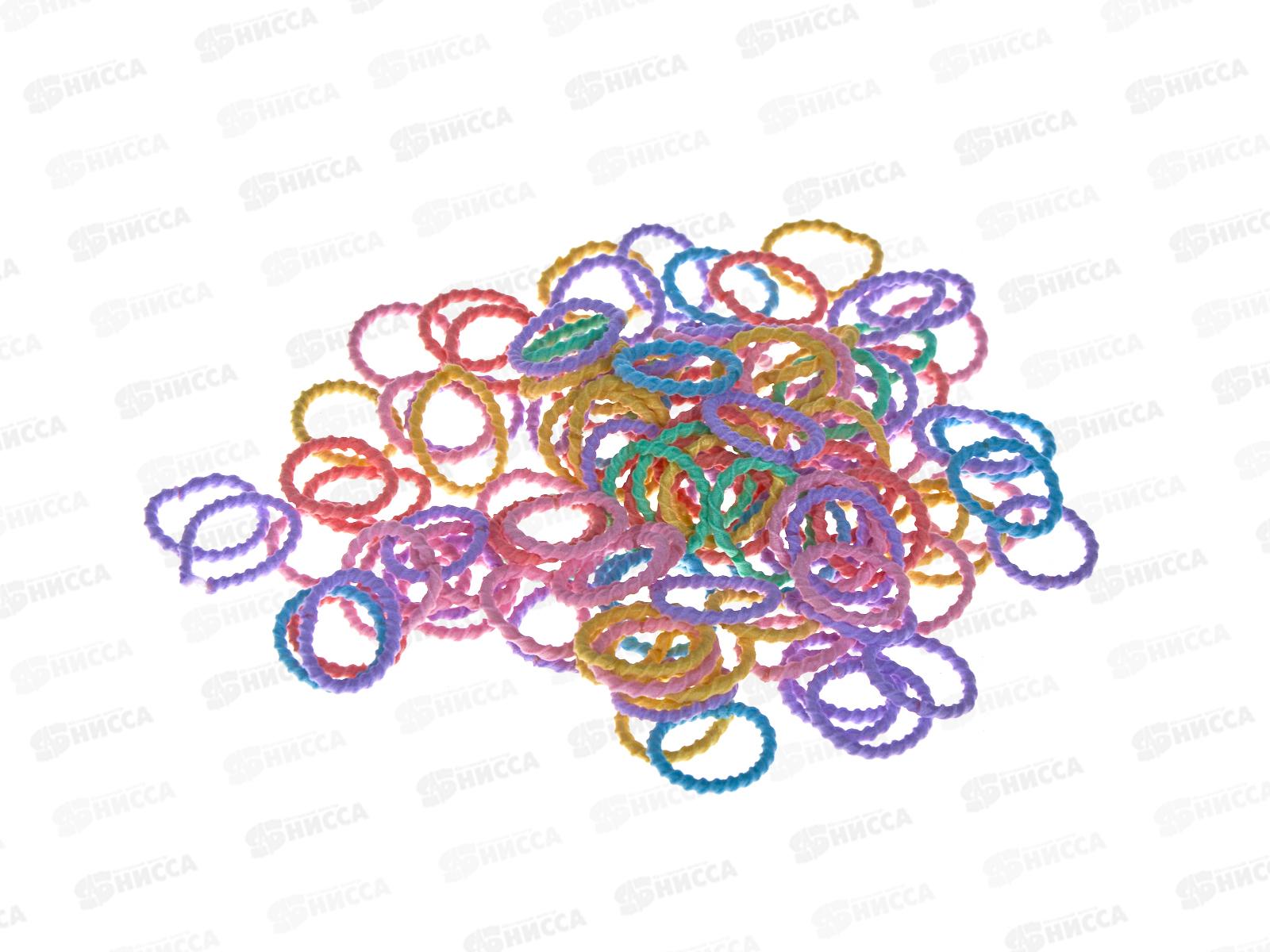 Резинка  для волос 20мм. силиконовая цветная в банке №8564 (упаковка 100шт)