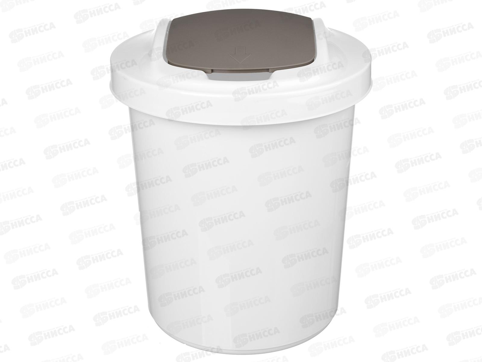 Контейнер для мусора 16л &quotPalm&quot круглый светло-серый 221301921/03