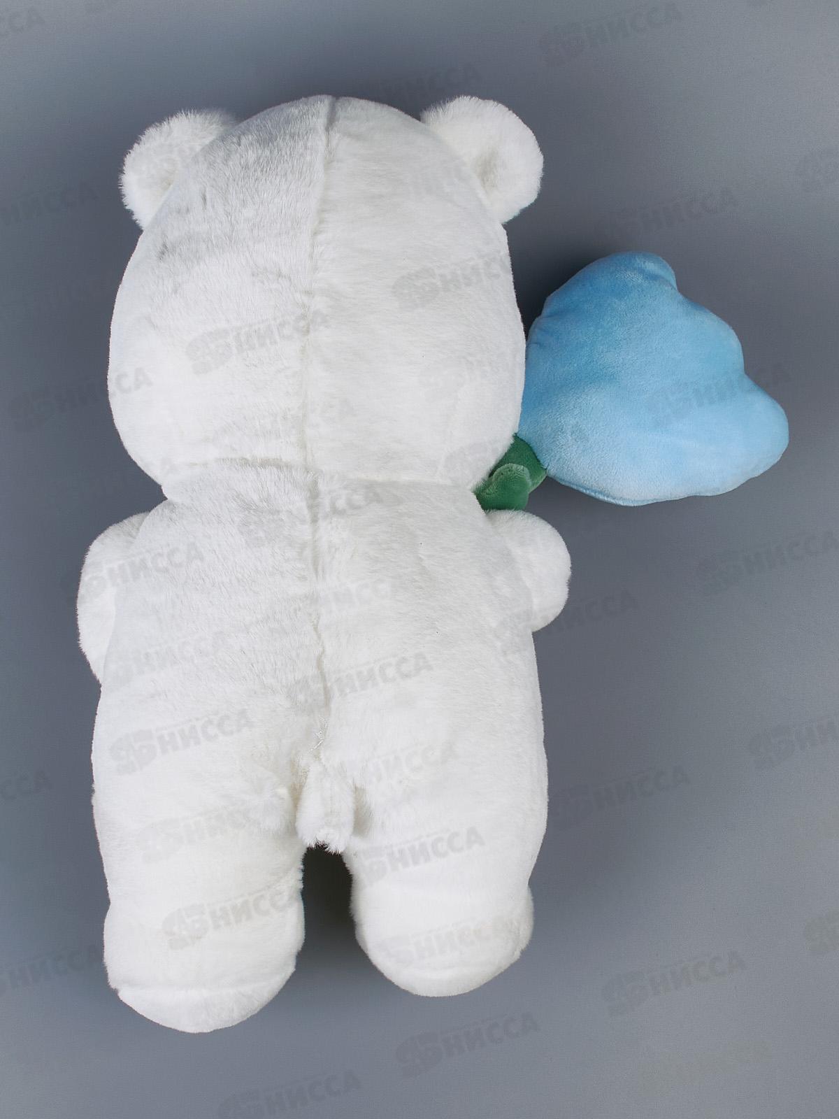 Мягкая игрушка №496-23 Мишка Сахарок с цветком, 30см