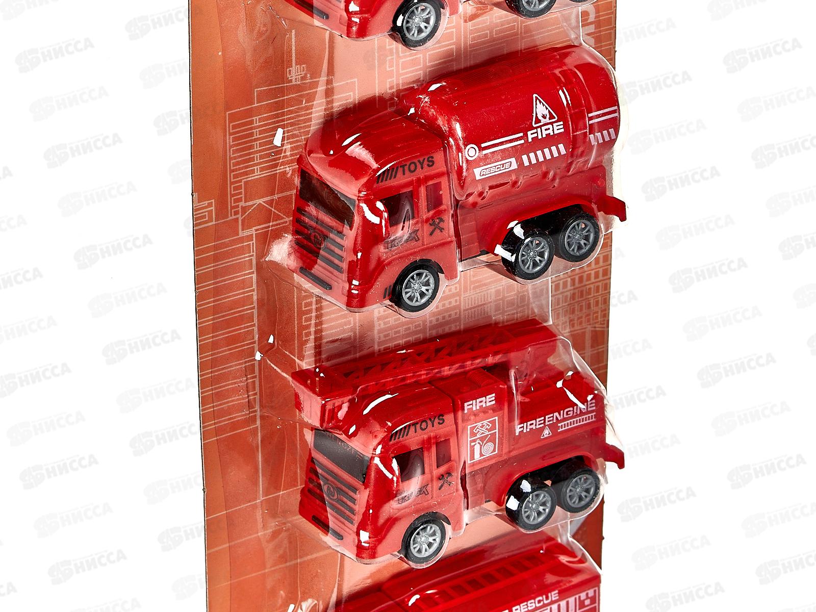 Набор машин пожарной техники №2023-42 инерция, 4шт, блистер 40*4,5*13,5