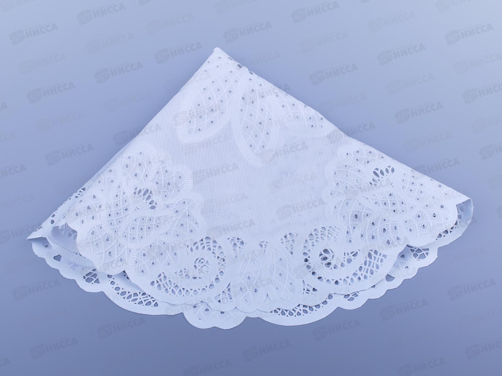 Салфетка ажурная GRACE Лейс 38*38 LO-1008U белая круг 93403 *12