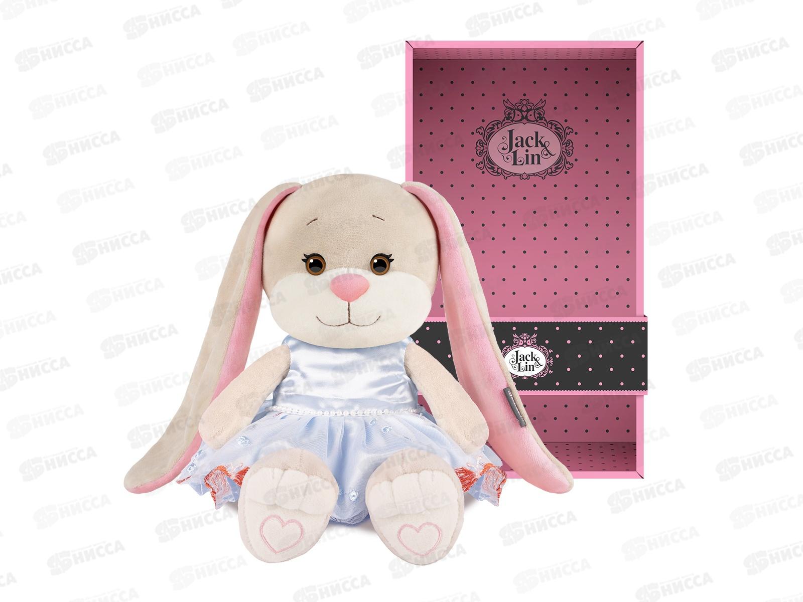 Зайка Jack&Lin Лин в голубом платье. 25см JL-04202314-25 коробка