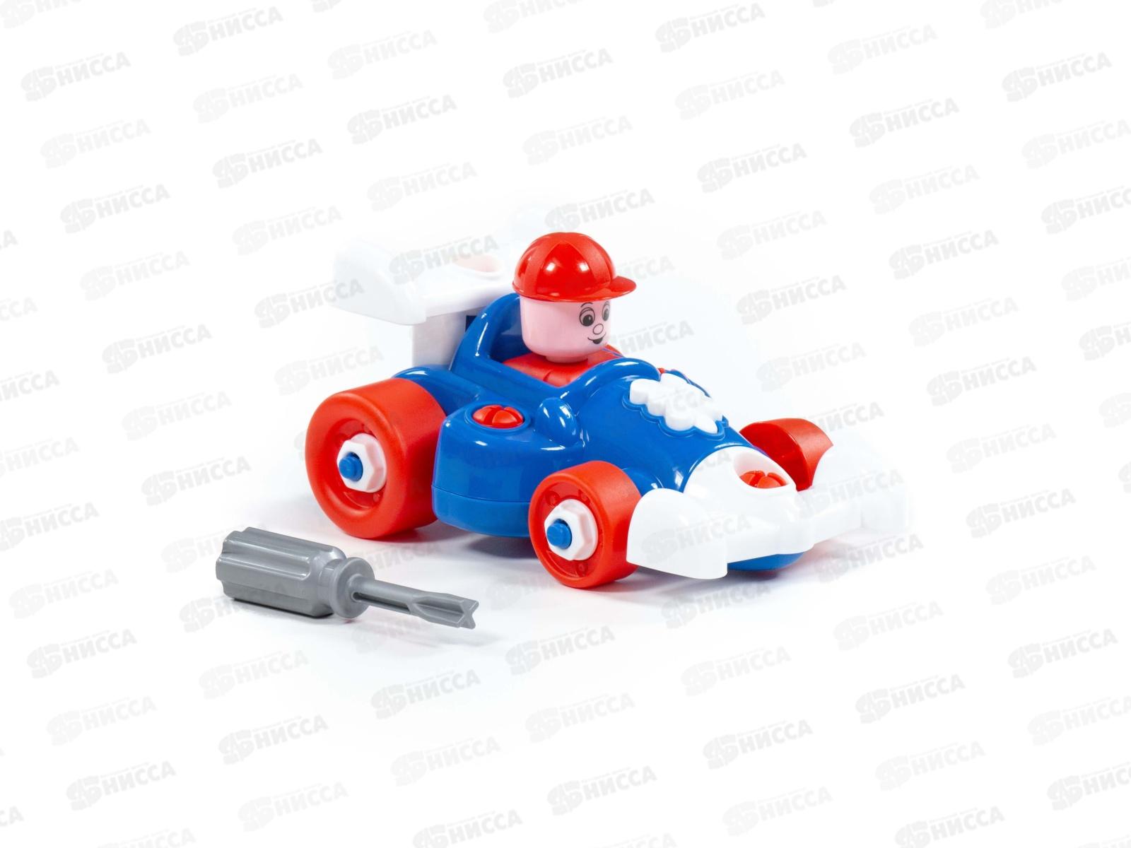 Конструктор-транспорт &quotАвтомобиль гоночный&quot (16 эл), 77127 в пакете*16