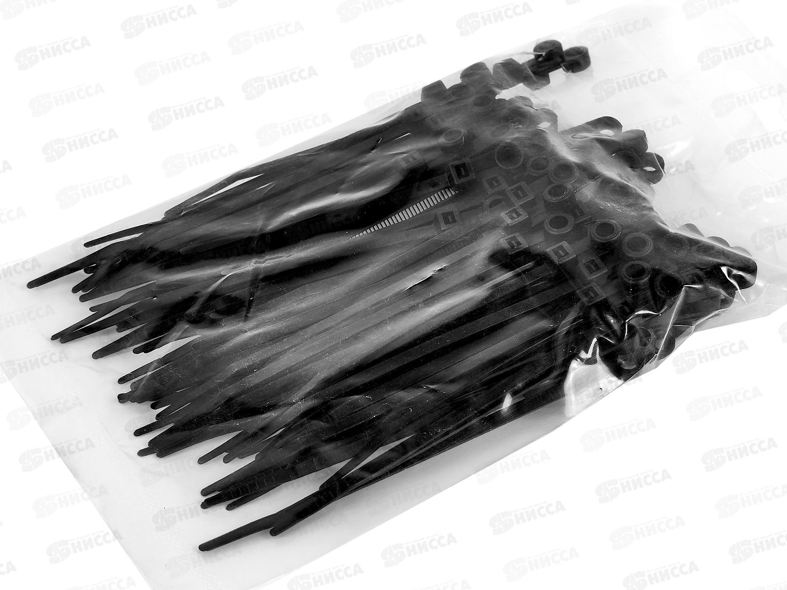 Стяжка под винт 100*3,6мм черная нейлон 100шт Rexant, 07-0105 *10