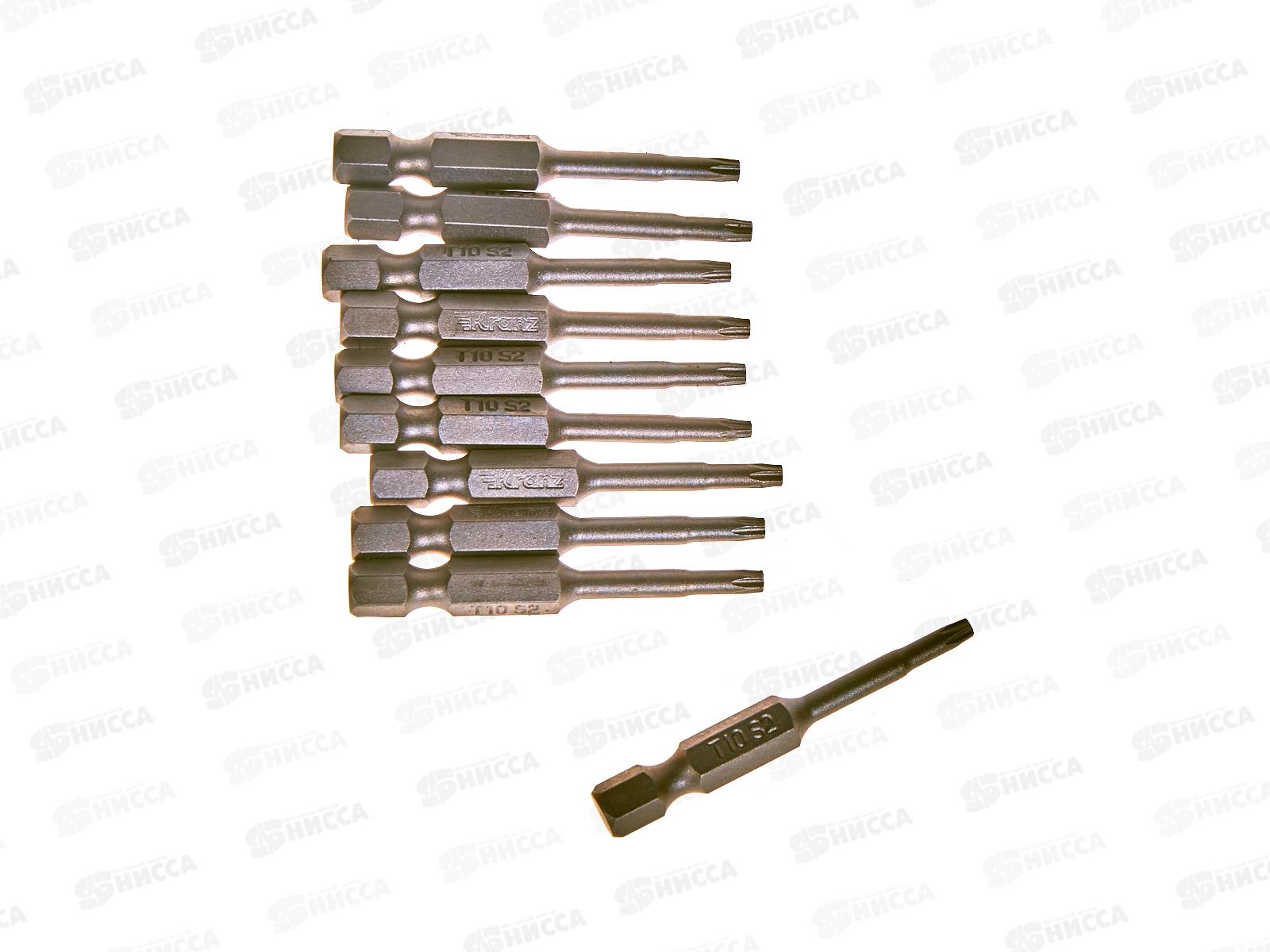 Бита Torx T-10*50мм для шуруповерта 10шт Kranz KR-92-0425
