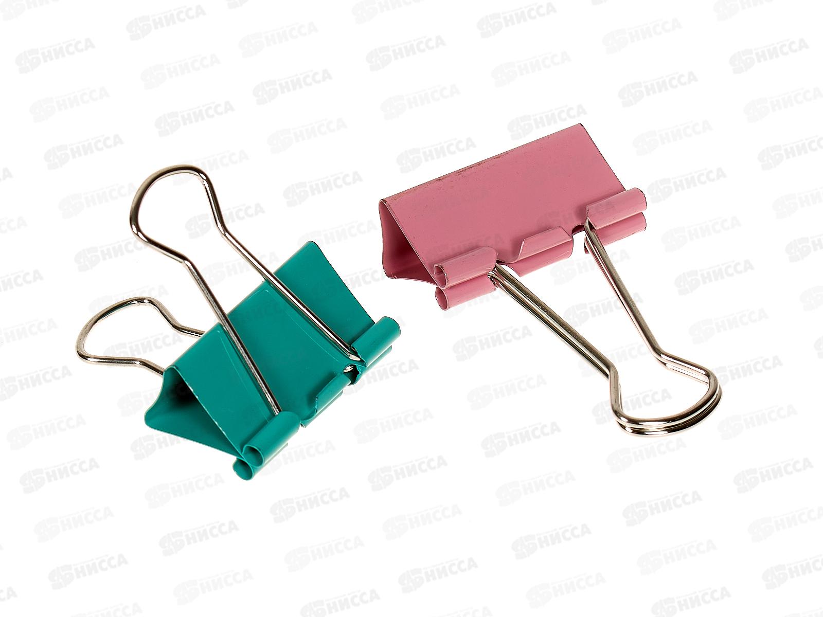 Зажим для бумаг 32мм 12шт Hatber X-Mate цветной, 083722*12/120