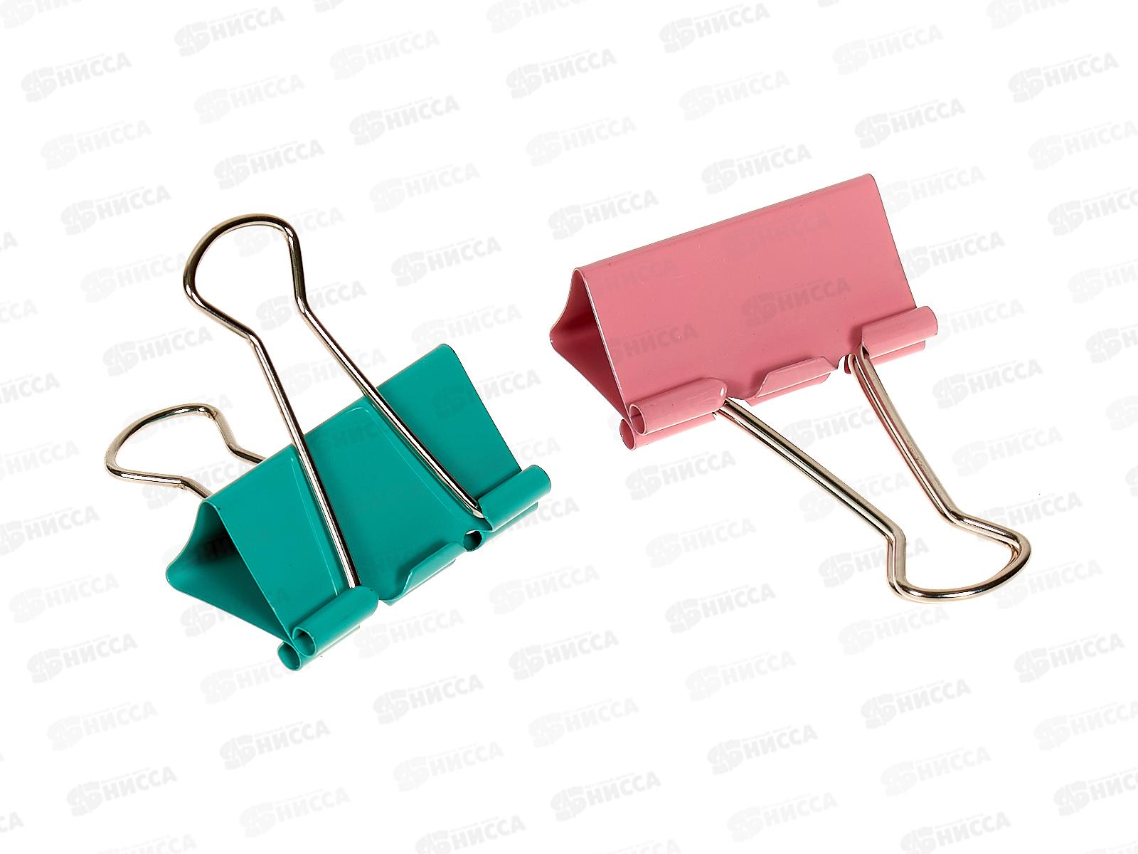 Зажим для бумаг 41мм 12шт Hatber X-Mate цветной, 083721*12/120