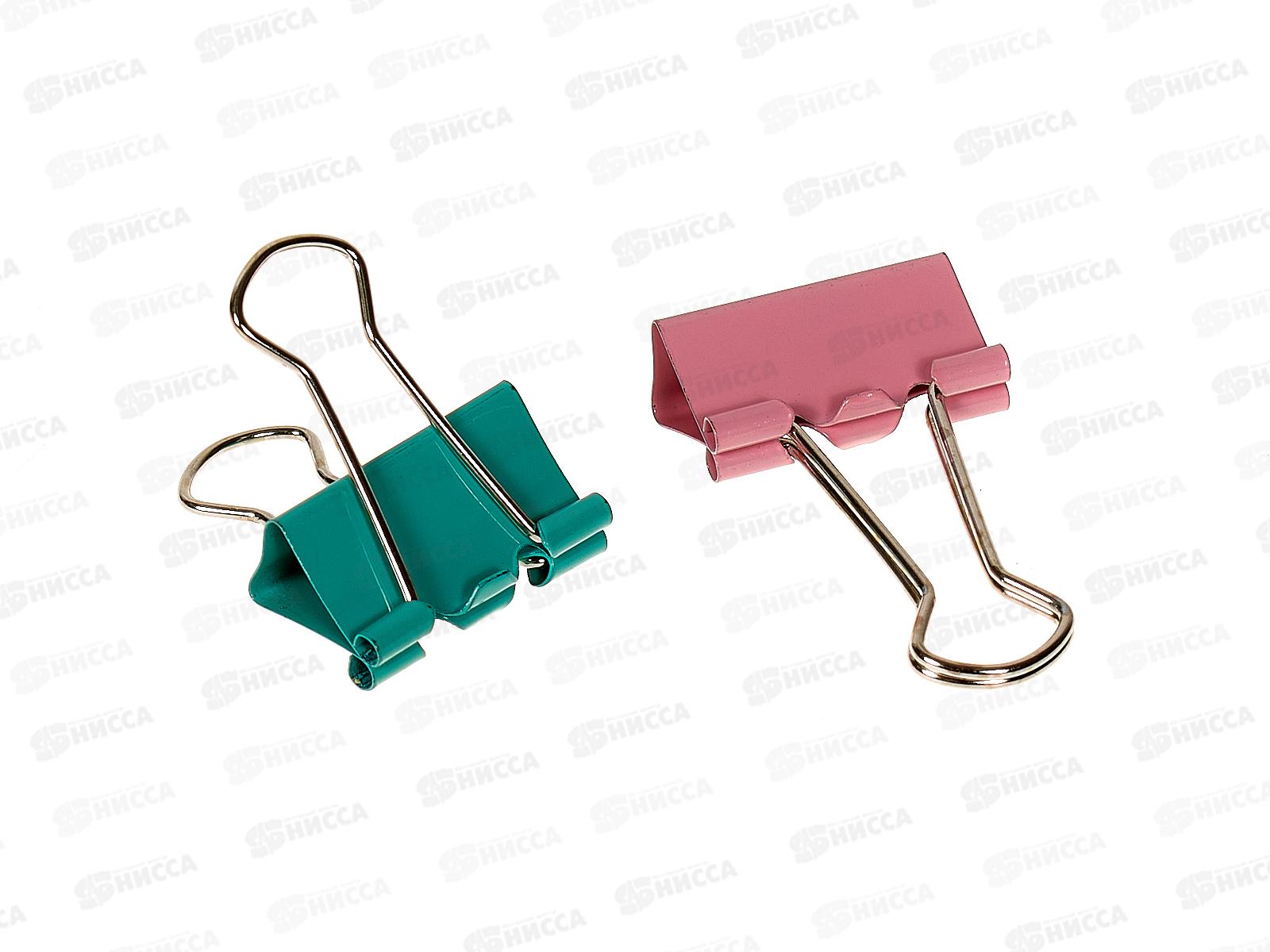 Зажим для бумаг 25мм 12шт Hatber X-Mate цветной, 083723*12/120