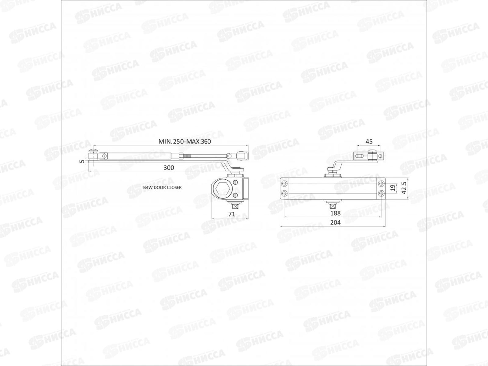 Доводчик дверной Булат Ultimate ДД-120 A-C 60-140кг кор морозотст 925