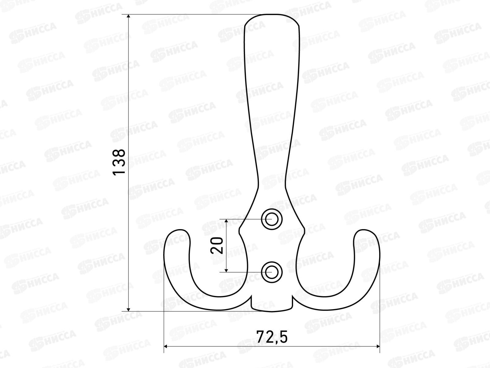 Крючок-вешалка Стандарт 306 A AC ст.медь европакет *40 842