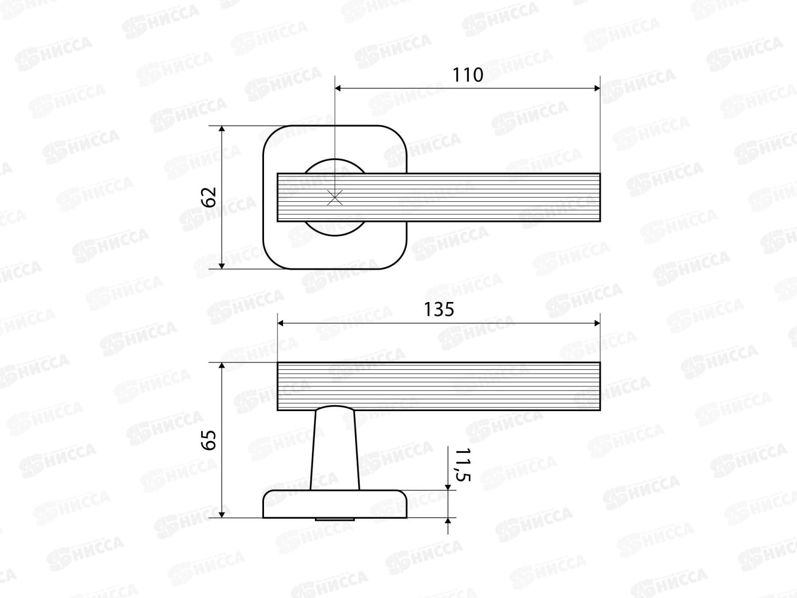 Комплект ручек для металл дверей Булат РФ 04,04 ФОРТЕ хром *20 943