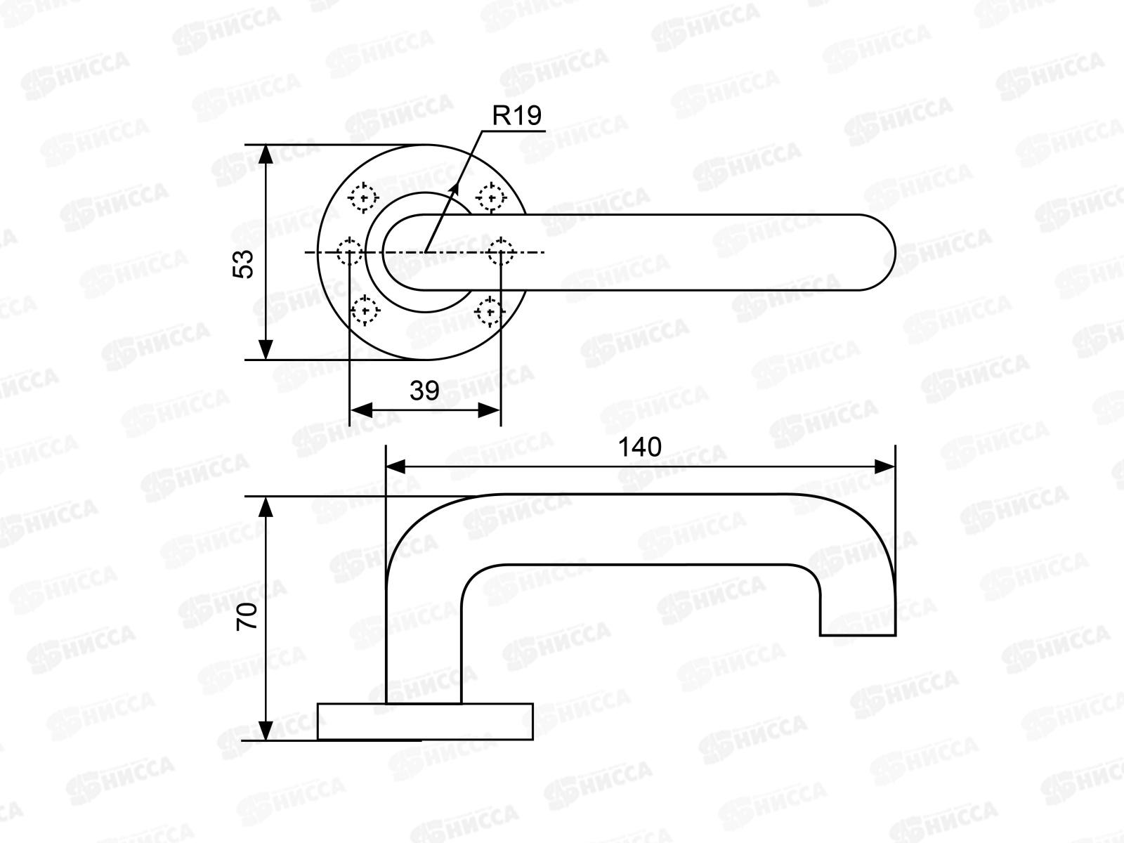 Ручки для дверей Стандарт 0203 SS60-90 Белая сталь комплект *40 541