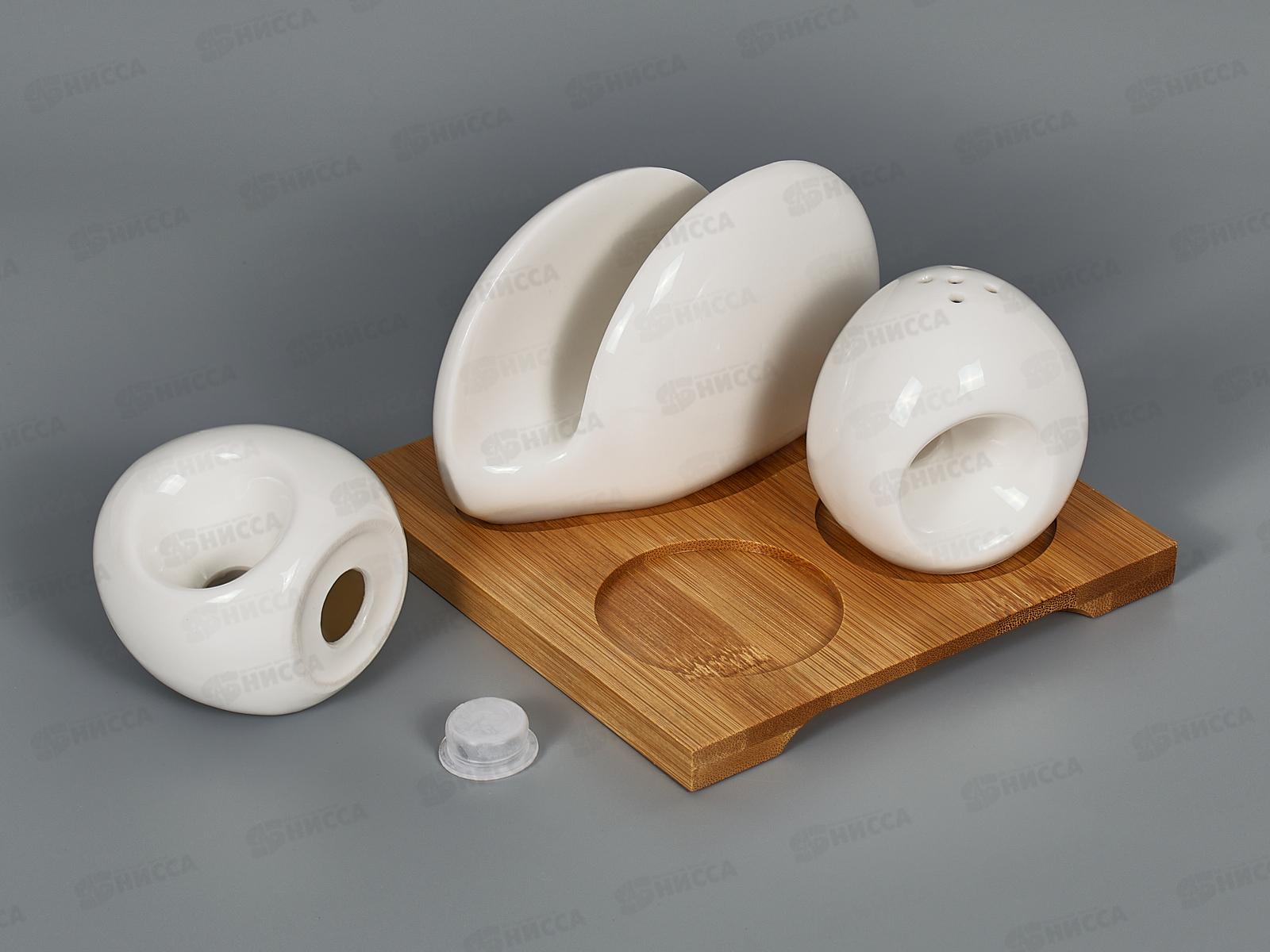 Набор для специй 3предмета Naturel, на бамбуковой подставке подарочная упаковка 2631044 *24