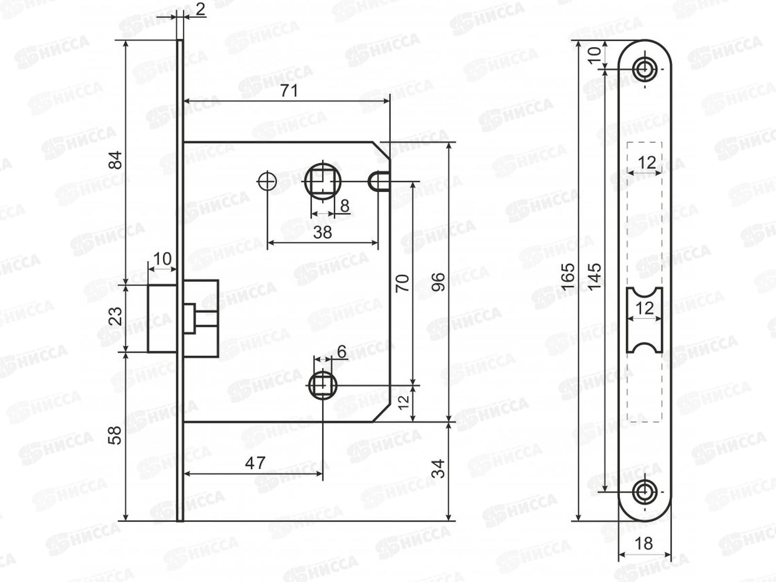 Защелка дверная Аллюр АРТ L7050PR SN никель 18мм б/р с фик *20 563