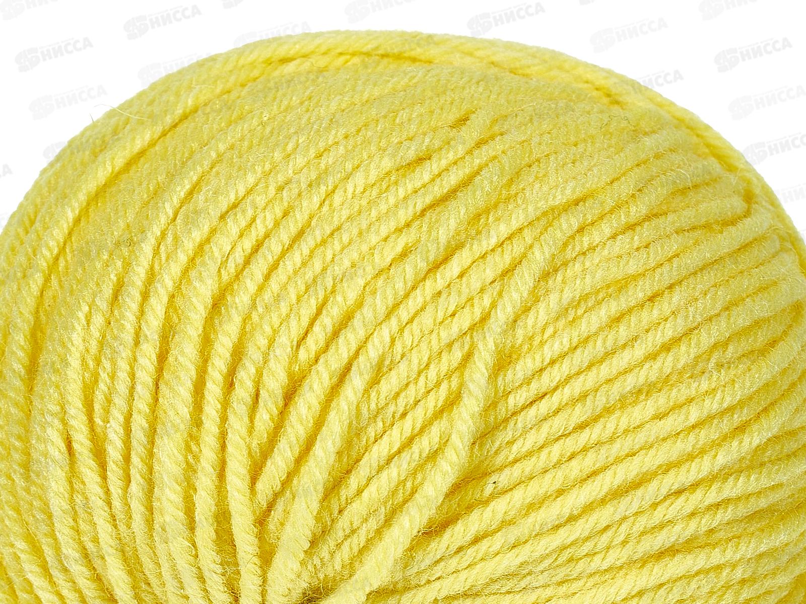 Пряжа Детский каприз теплый лимон шер/фибра 50гр 125м 27