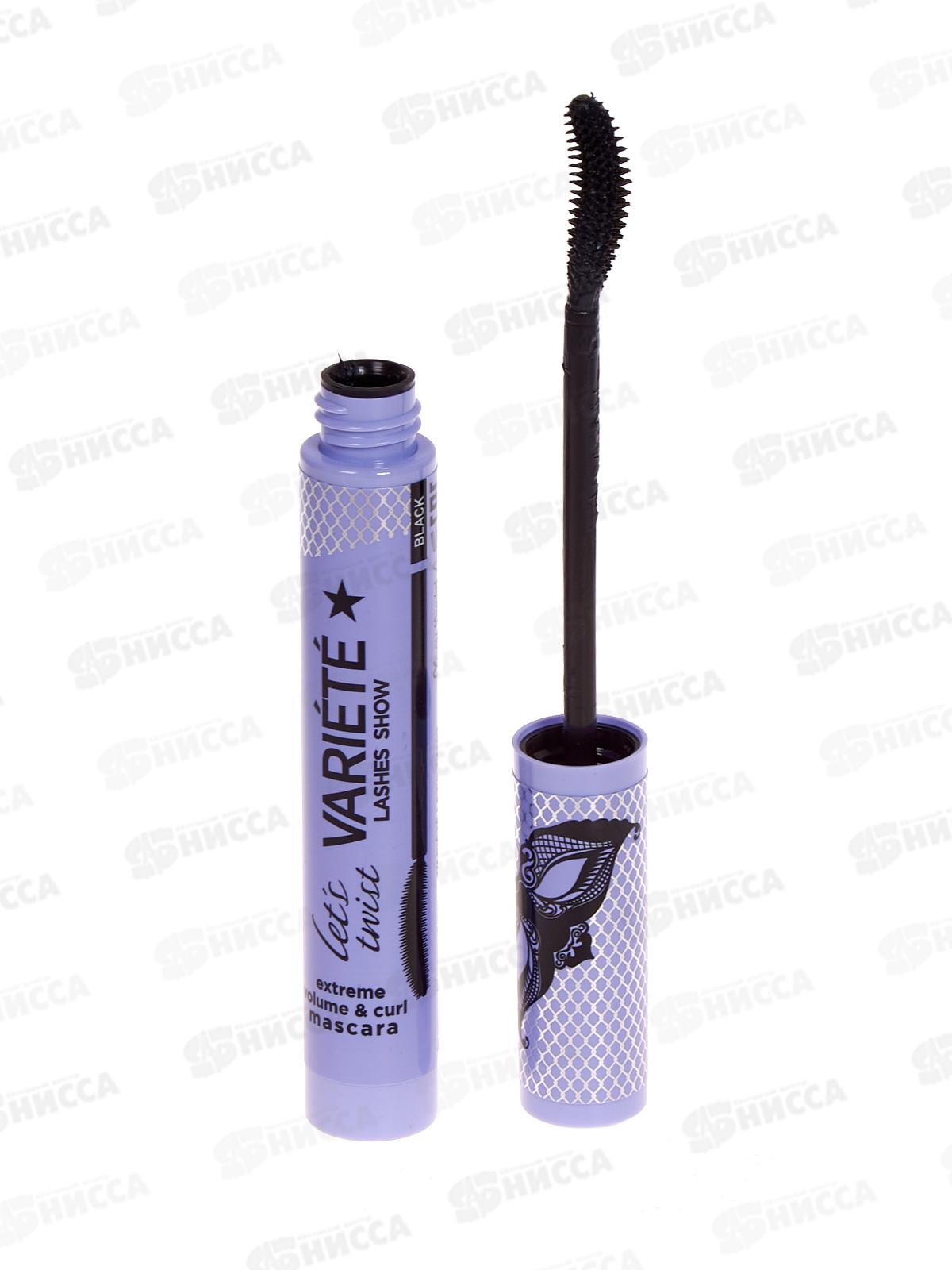 Тушь EVELINE Variete Les`S Twist Подкручивающая объемная 10мл *24