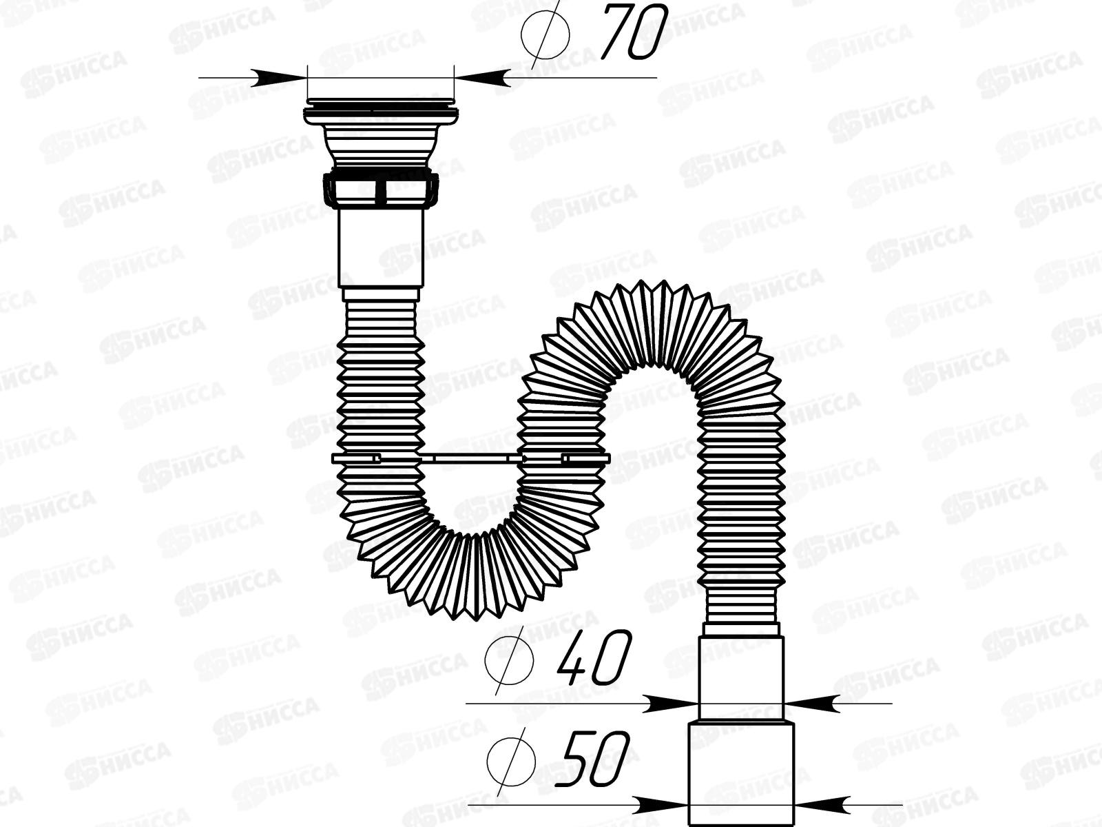 Гофросифон 1 1/4&quotх40/50 с пластиковой решеткой, PF103 *60