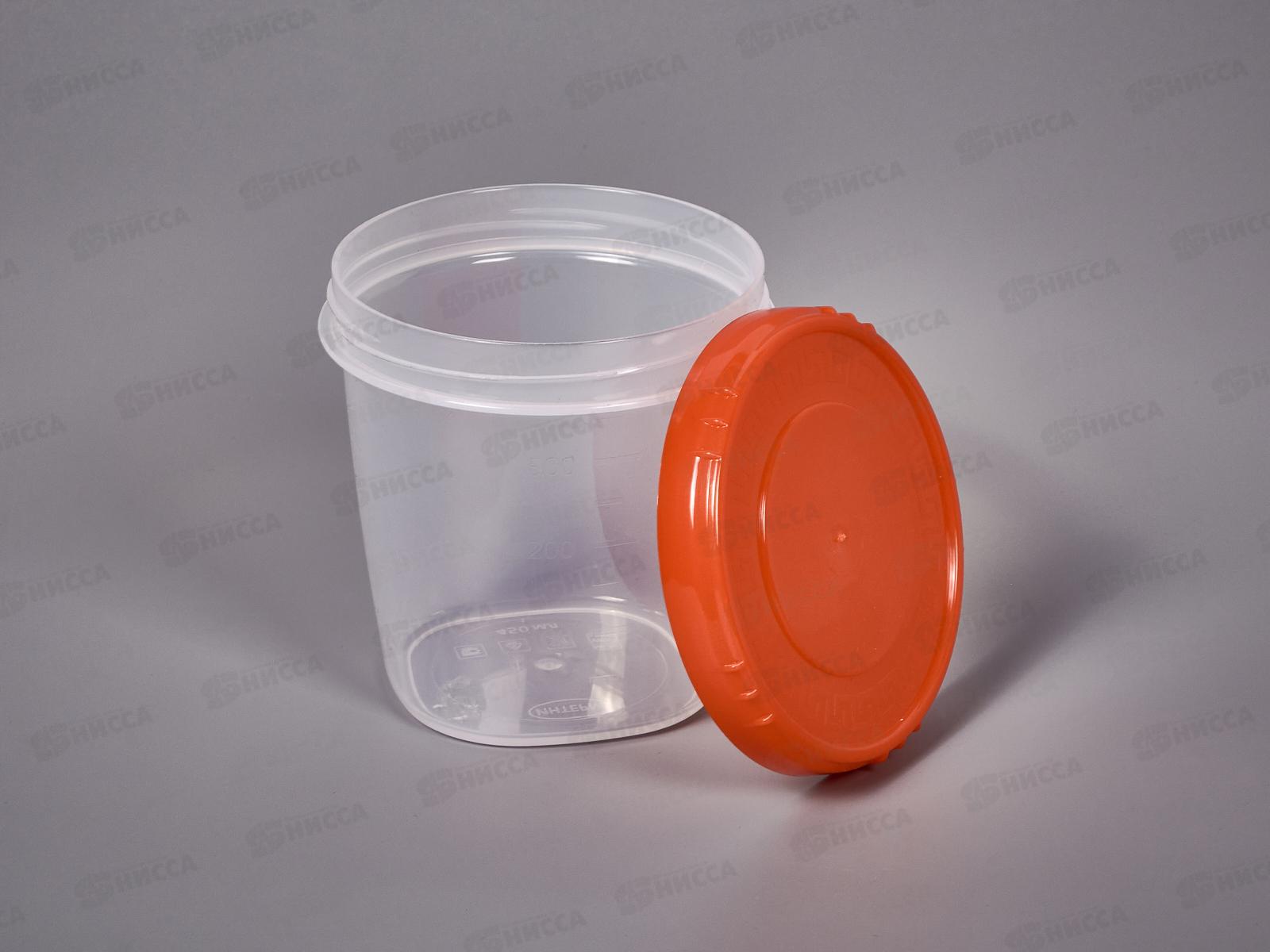 Емкость (Банка) 450мл оранжевая *60