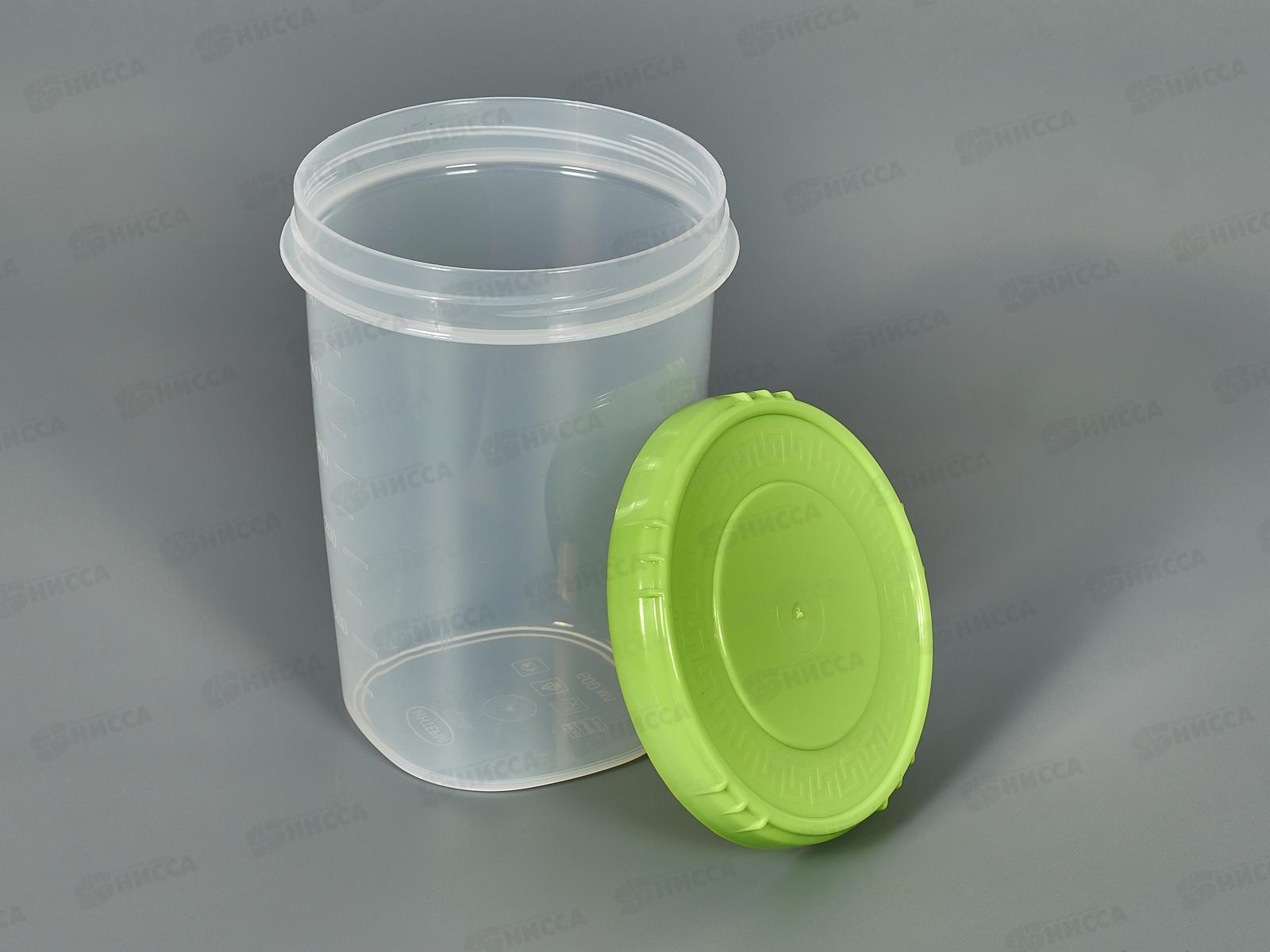 Емкость (Банка) 600мл салатовая крышка *45