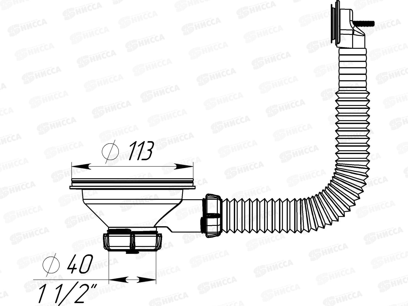 Выпуск 3 1/2&quot с пластиковой решеткой круглым переливом, PNV320-40-MR *40