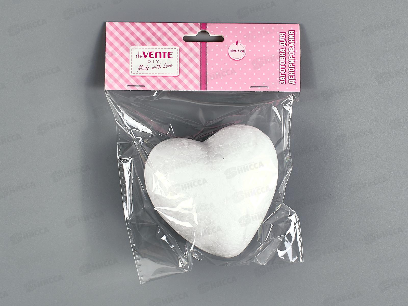 Заготовка д/декор. deVENTE Сердце из пенополистирола 100*47мм, 8003914