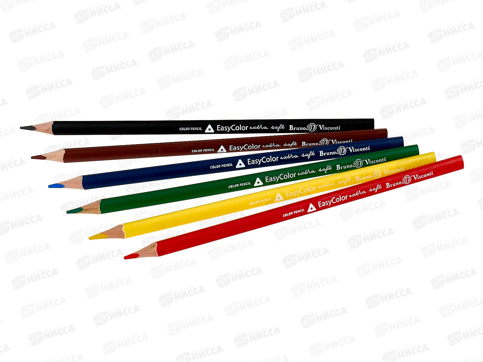 Карандаши 6 цветов АЛЬТ EASYCOLOR 30-0027 *24