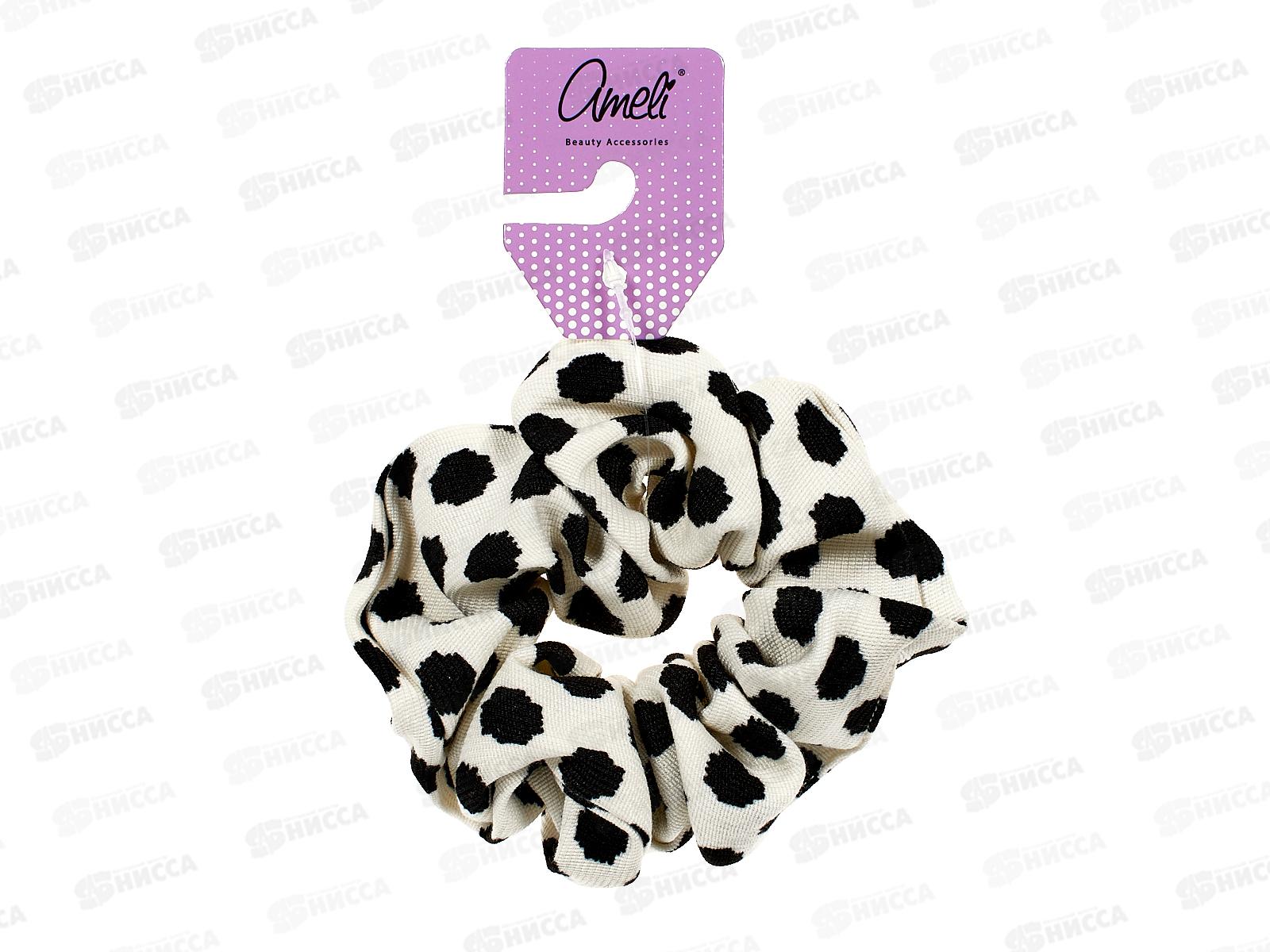 Ameli Резинка для волос большая Бело-черная Горох WHB222232-49 4730