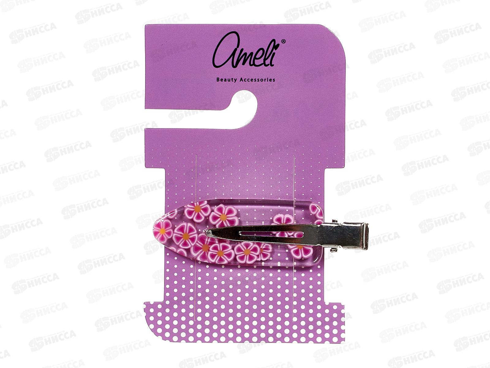 Ameli Зажим для волос прозрачный с цветочками WHB22232-28 5464