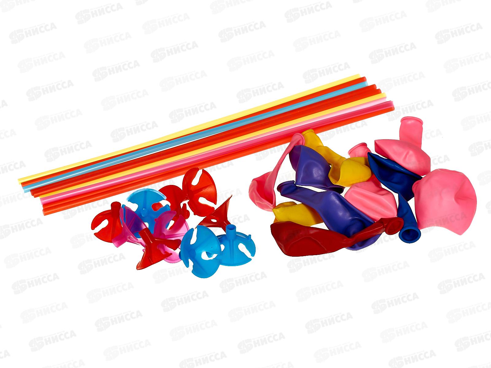 Набор шаров с держателями ассорти 25см 10шт/Е, 1111-1203