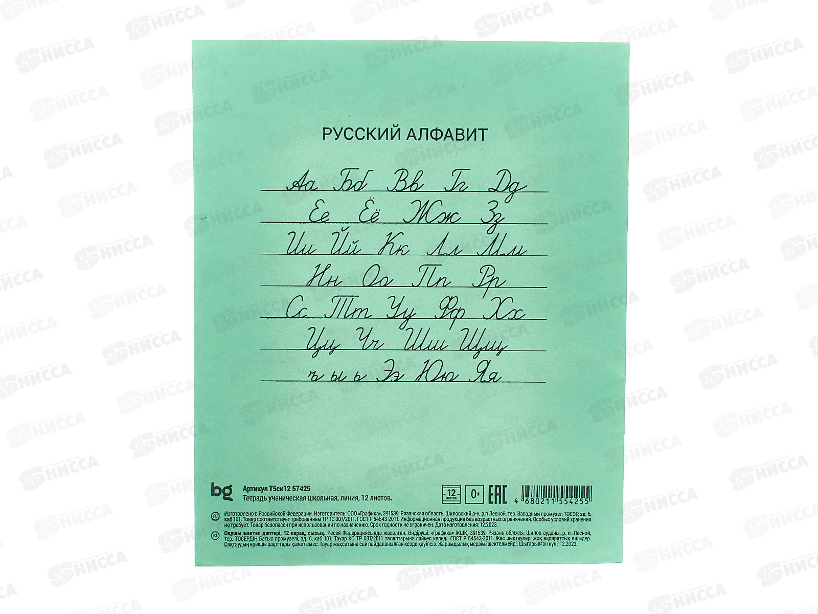 Тетрадь 12листов линия BG 57425 *240