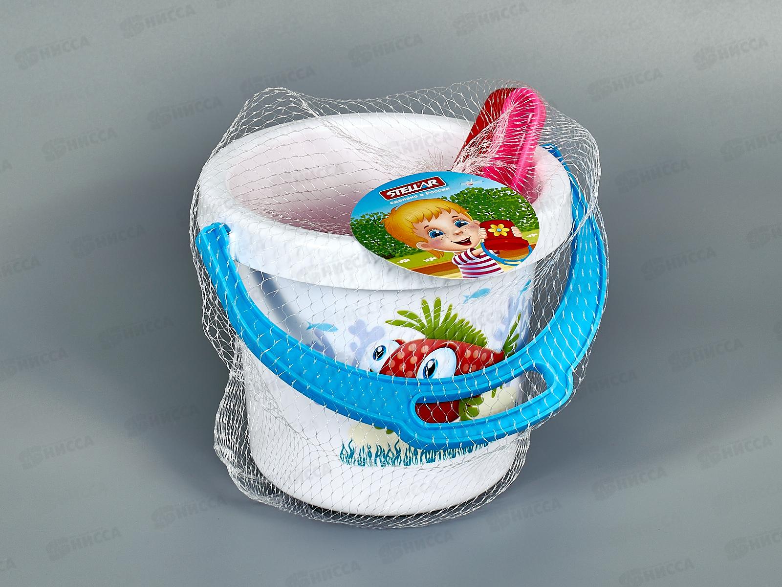 Набор песочный №131, 01831 (ведро 1,4л, совок 19см, грабли 19см)