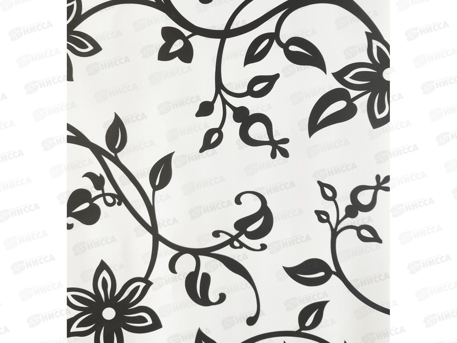 Клеенка на нетканой основе ДЕКОРАМА 1,4*20м 117А цветы черные на белом