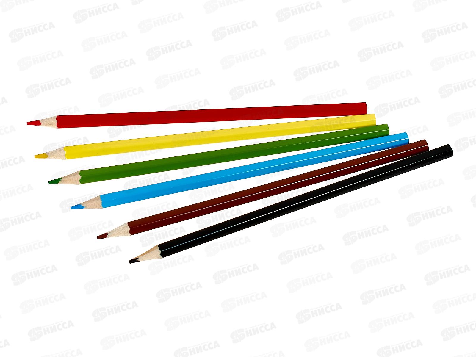 Карандаши 6 цветов Hatber zoo,084390*24