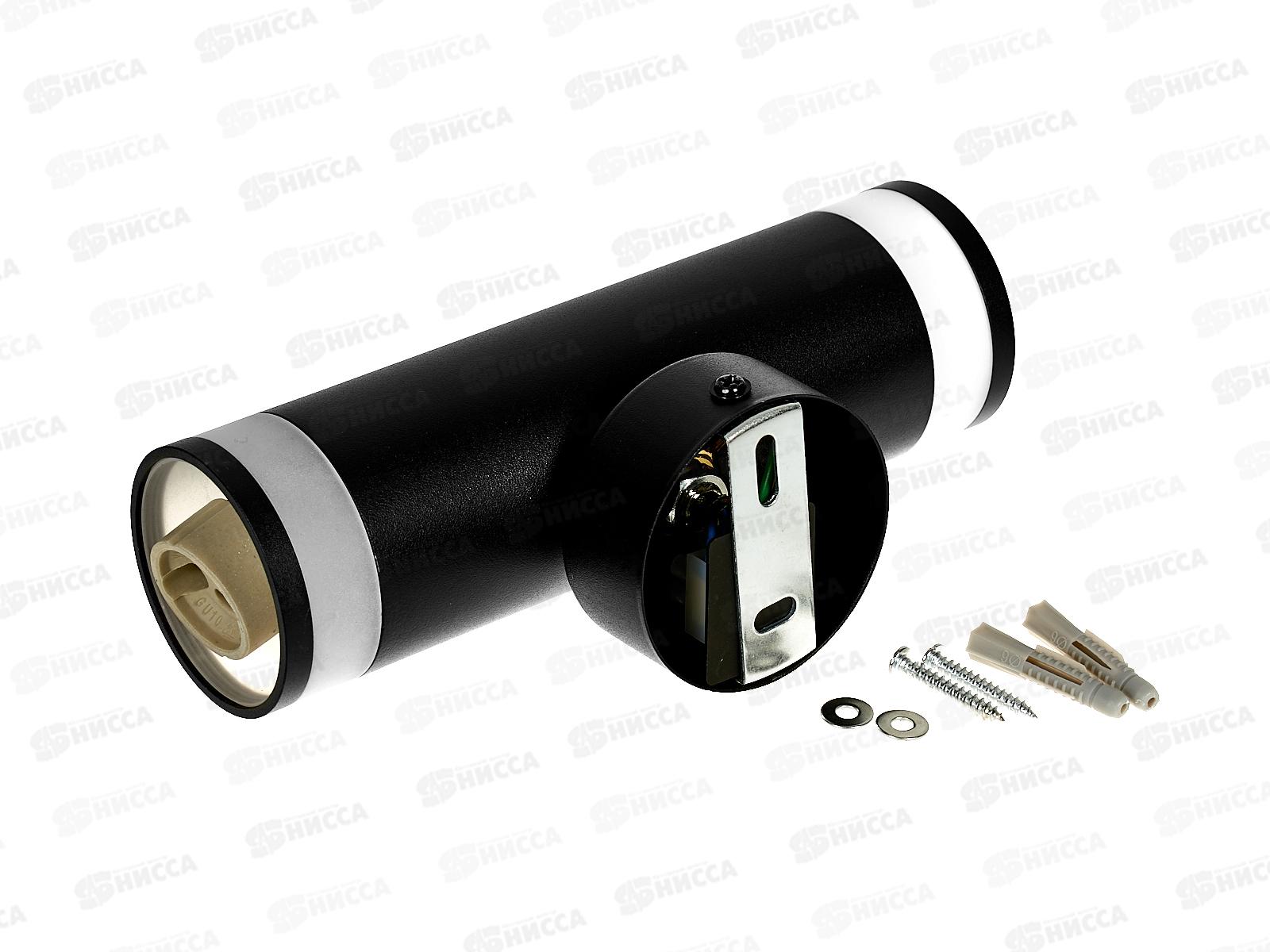 Светильник накладной ARTON цилиндр 55*55*179мм 2*GU10 алюминий/стекло, черный, 59958