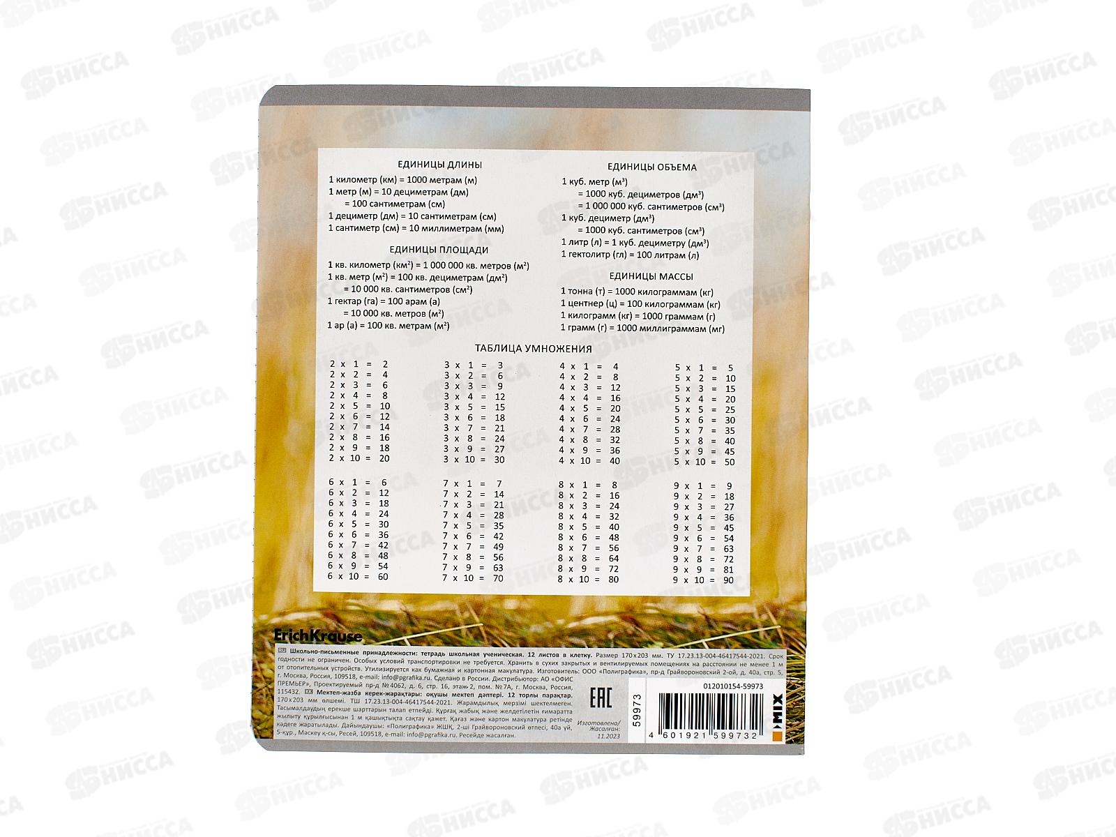 Тетрадь 12листов клетка ПОЛИ Щенки,59973 *10/280